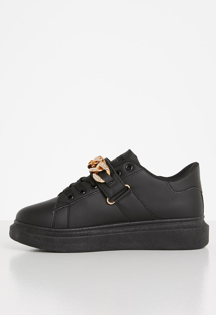 Plum - Gazer chain strap sneaker - black
