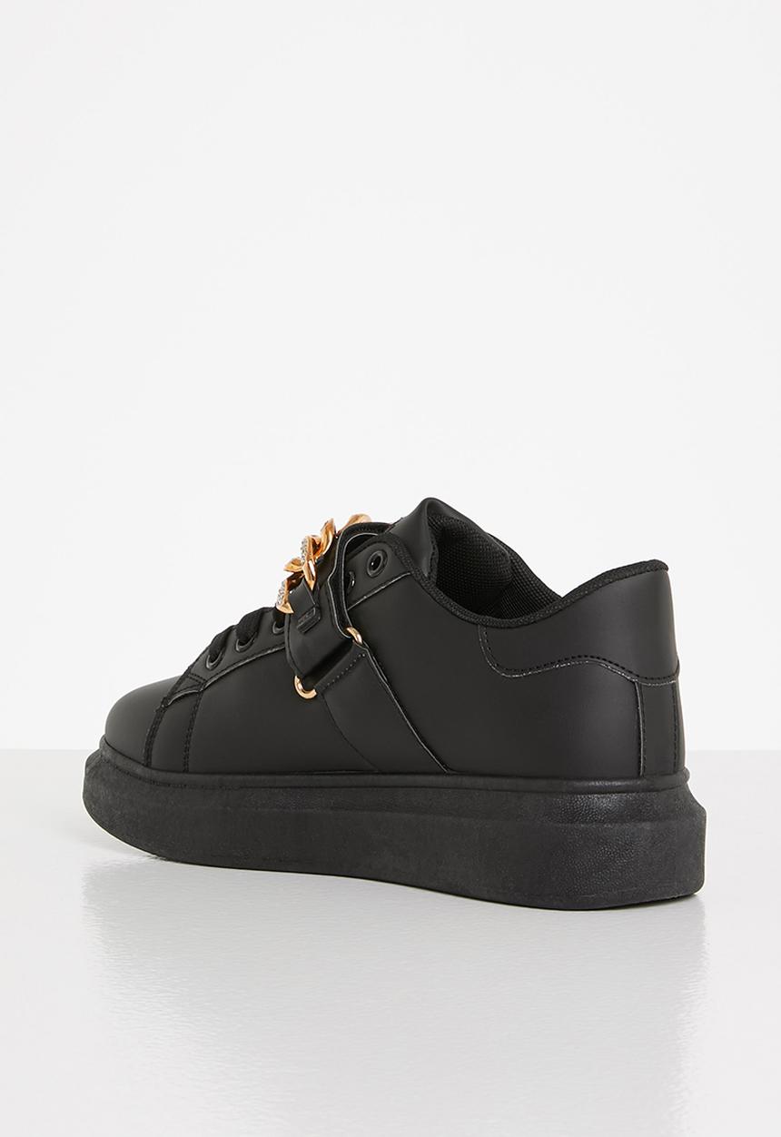 Plum - Gazer chain strap sneaker - black