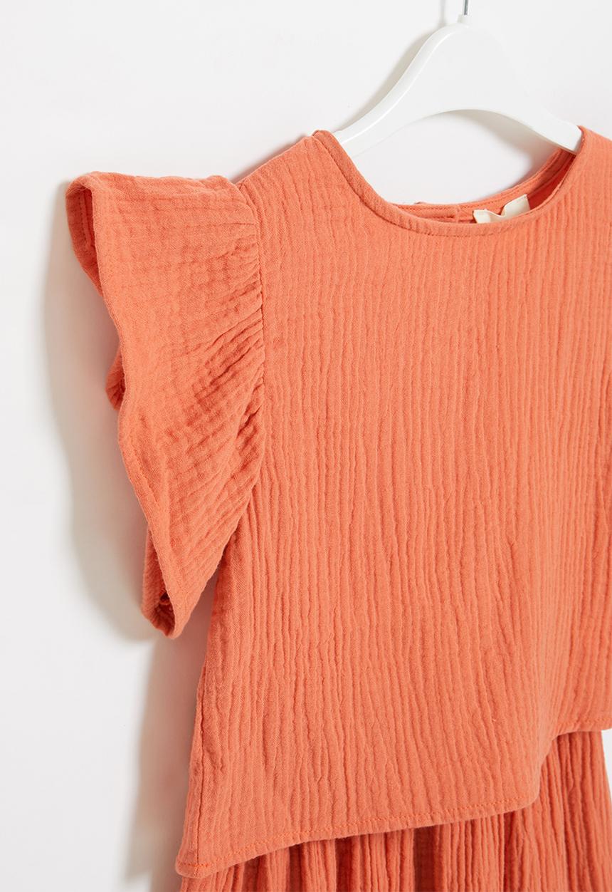 Superbalist Kids - Flutter sleeve & midi skirt set - orange