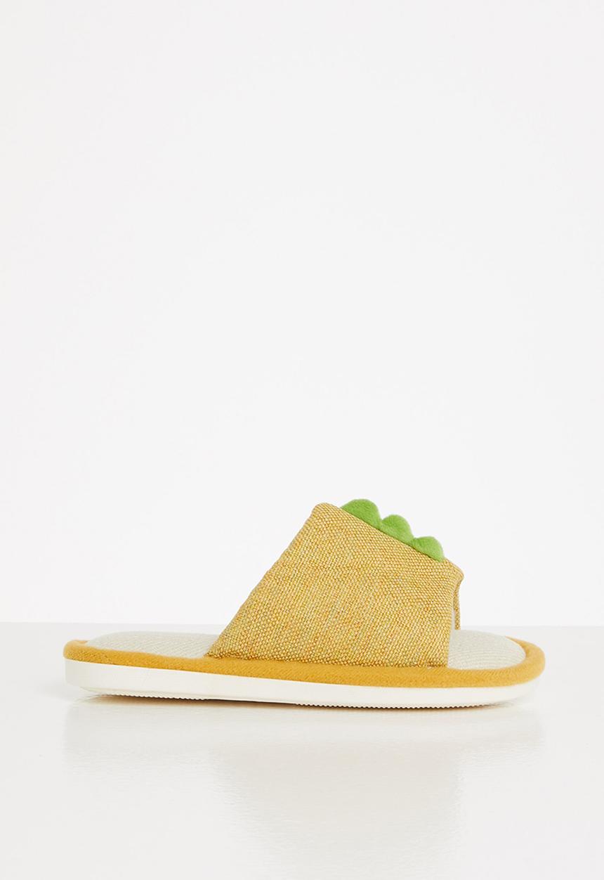 Pop Candy - Boys dino slippers - yellow