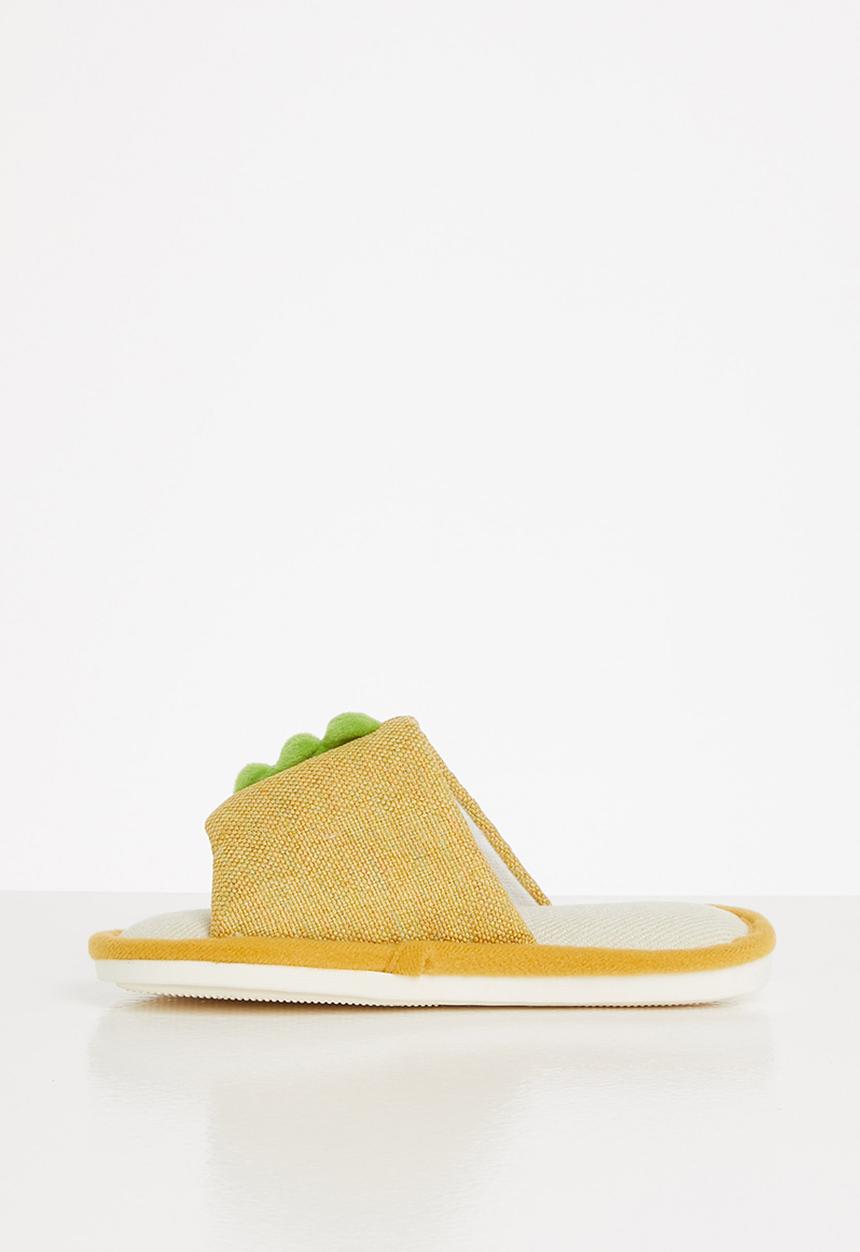Pop Candy - Boys dino slippers - yellow