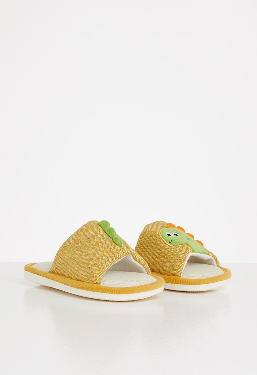 Pop Candy - Boys dino slippers - yellow