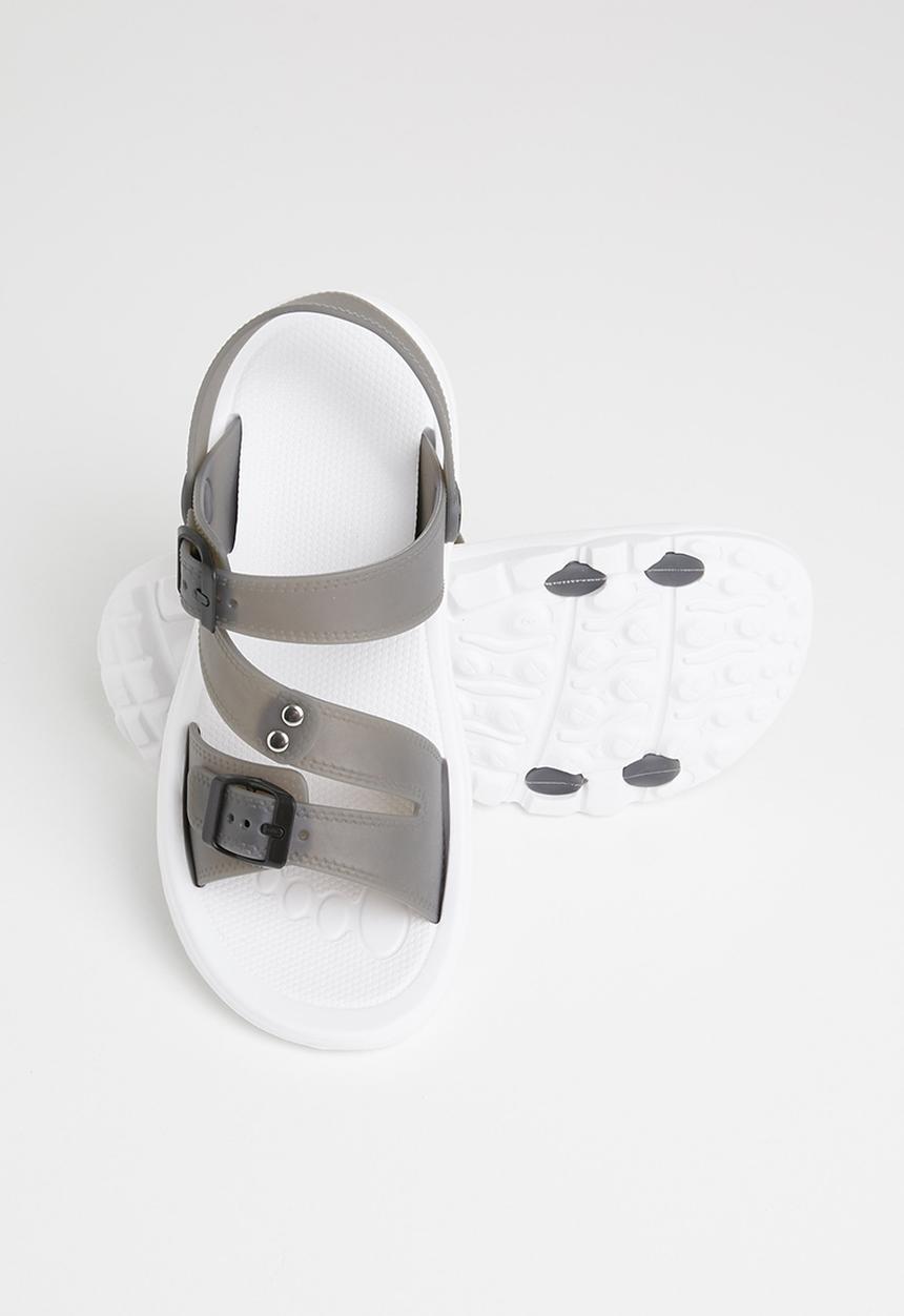 Pop Candy - Boys buckle sandal - grey & white