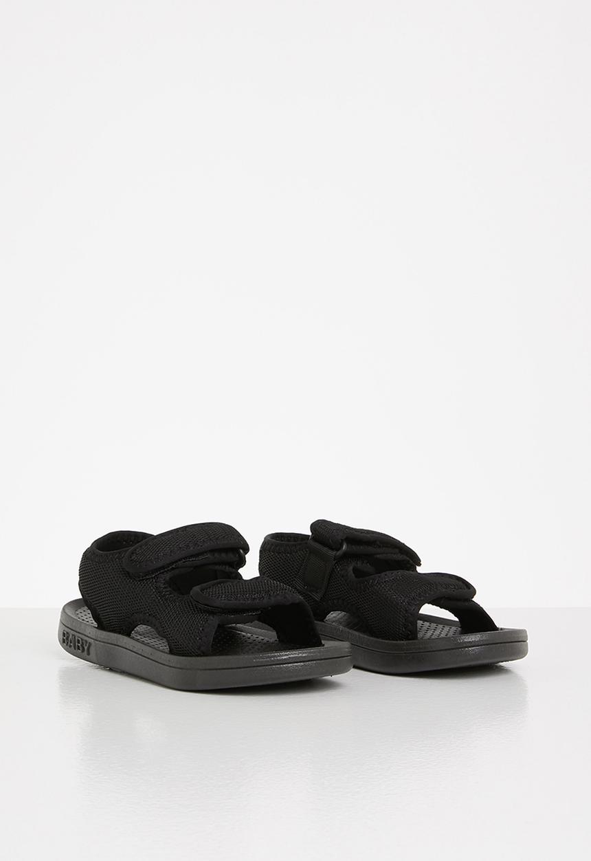 Pop Candy - Boys velcro strap sandals - black