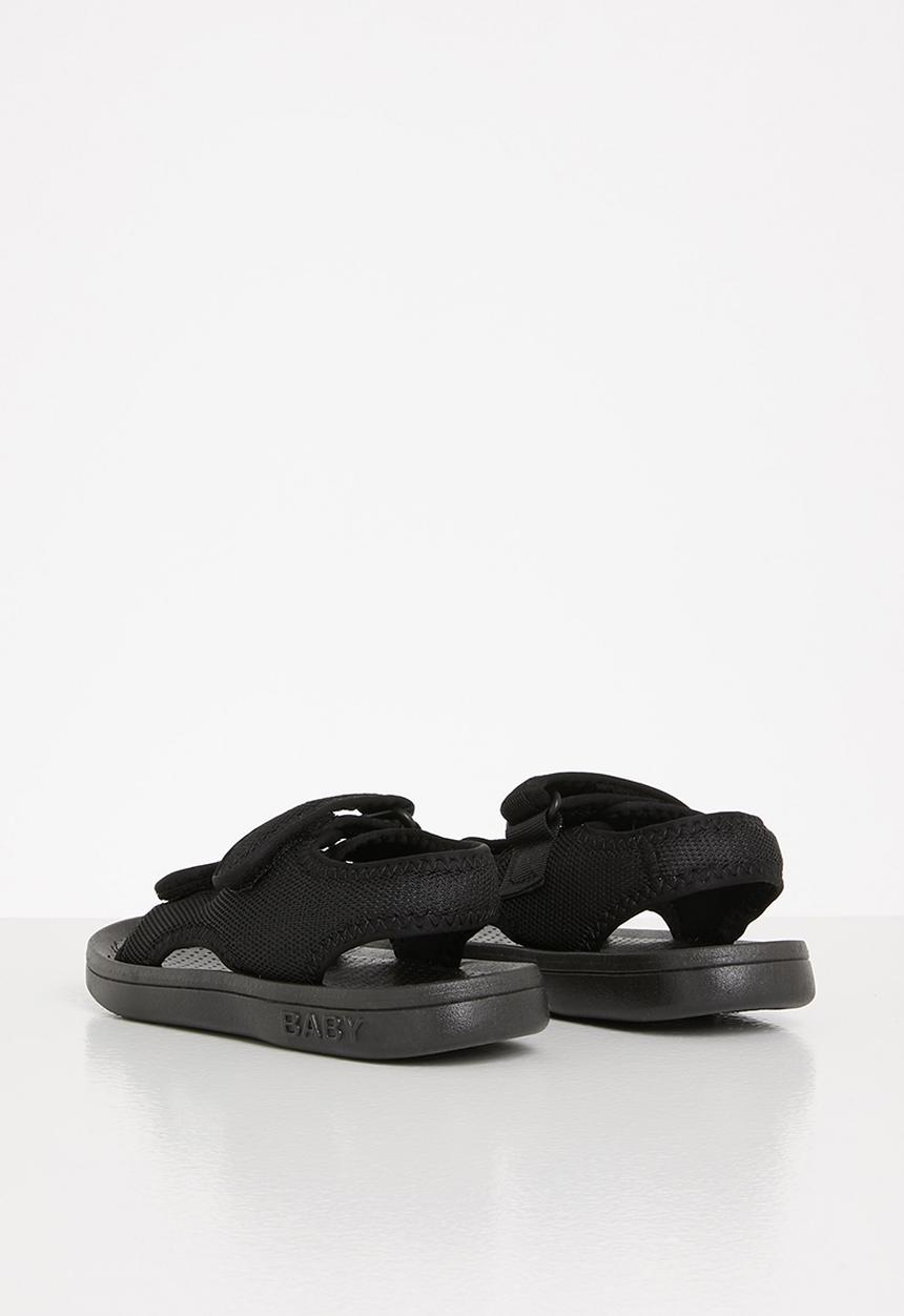Pop Candy - Boys velcro strap sandals - black