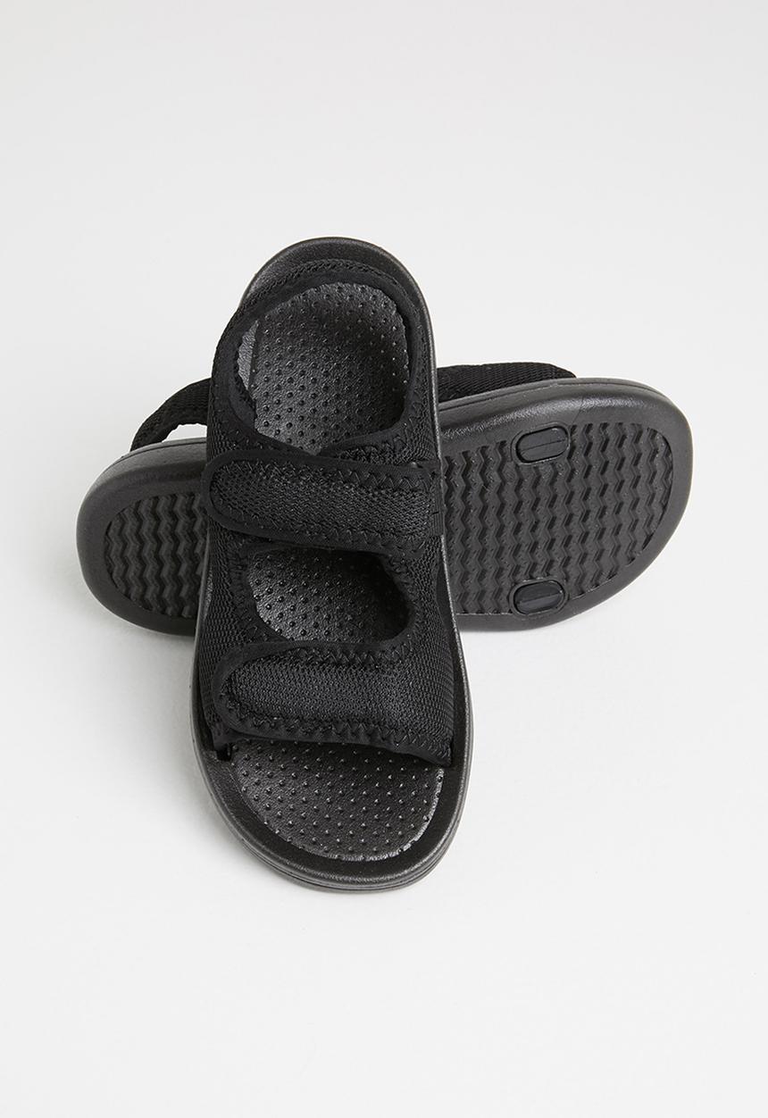 Pop Candy - Boys velcro strap sandals - black