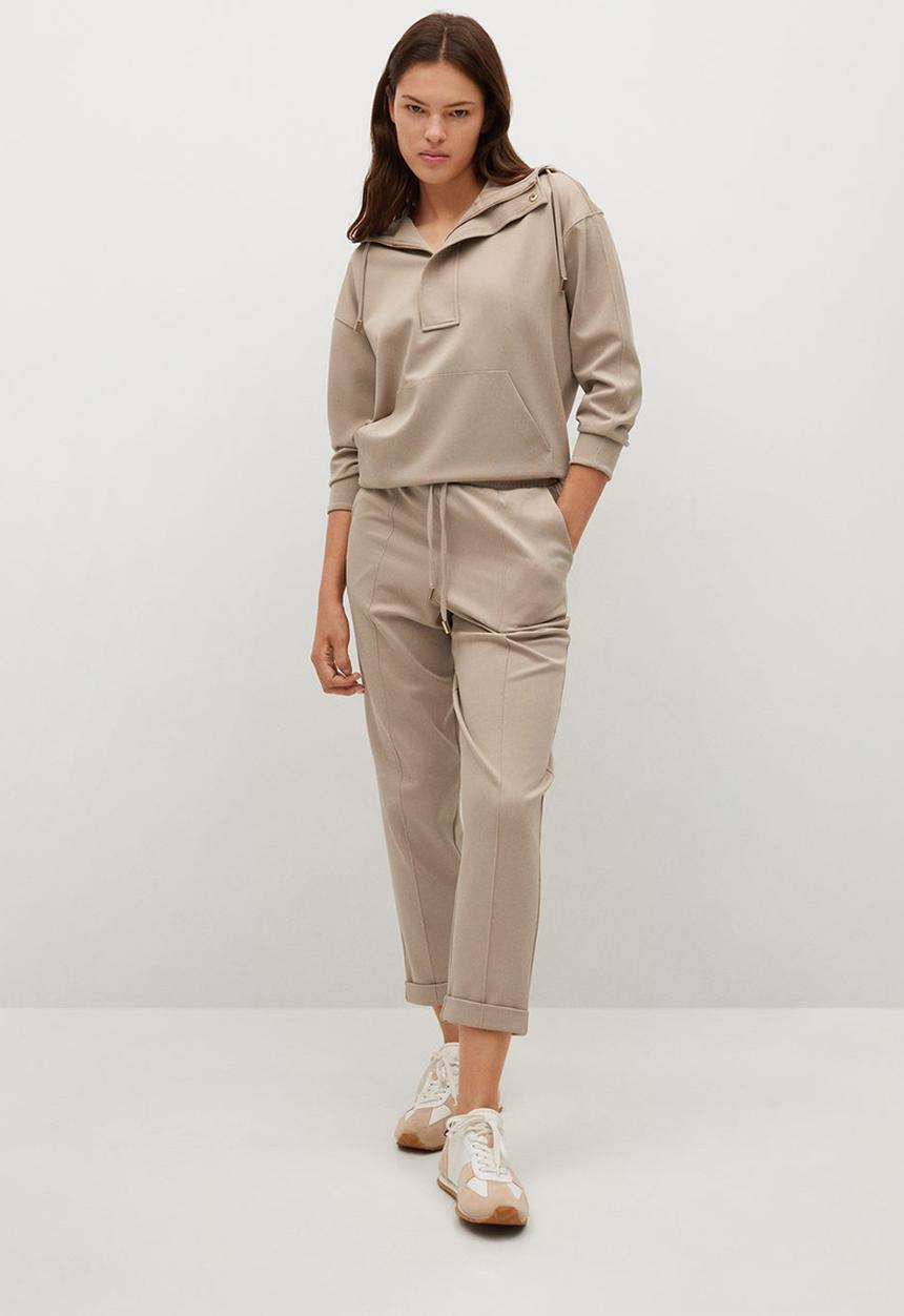 MANGO - Plus trousers florida1 - light pastel grey