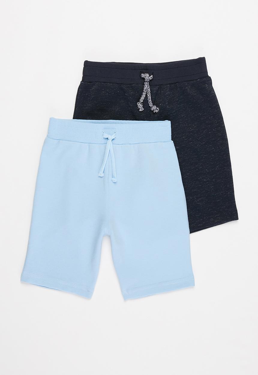 Pop Candy - Boys 2 pack shorts - light blue & navy