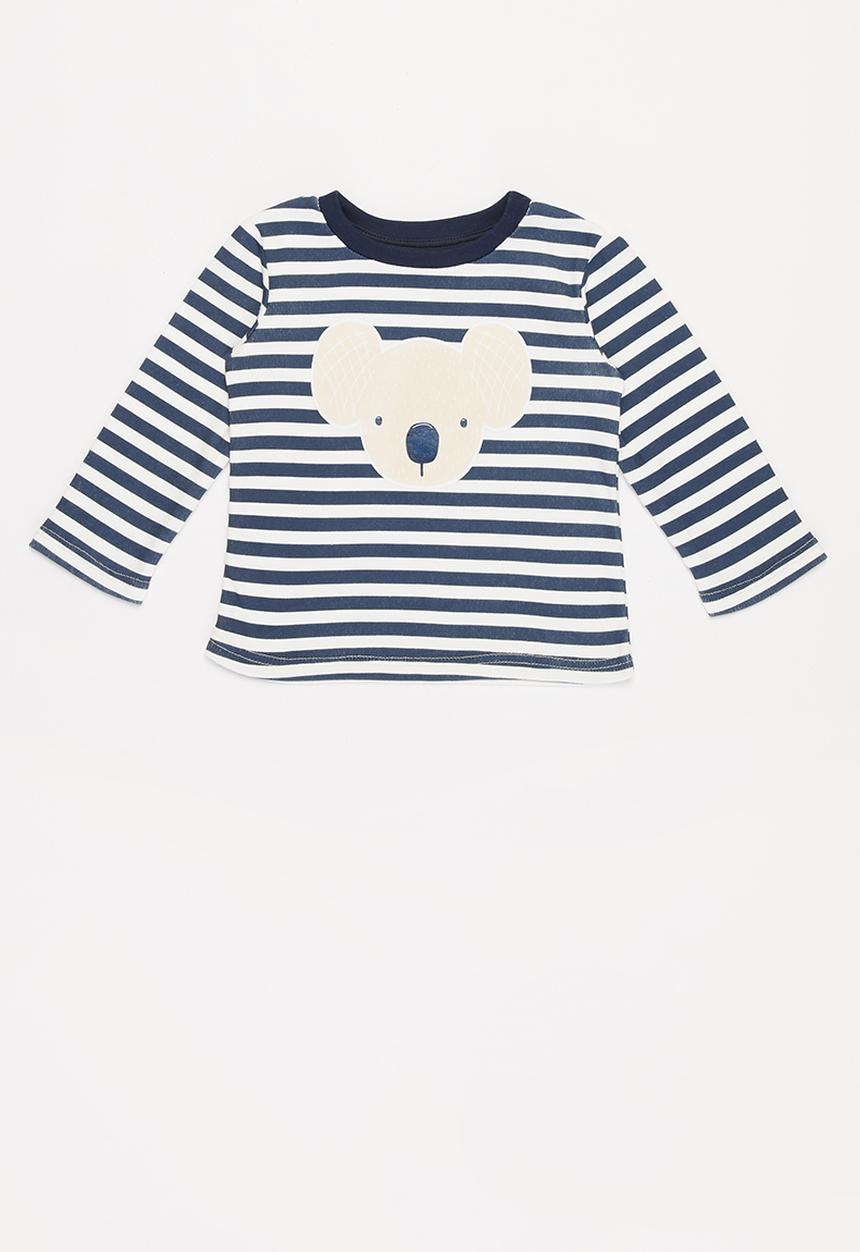 Pop Candy - Baby boys 2 pack design tee - navy & white 