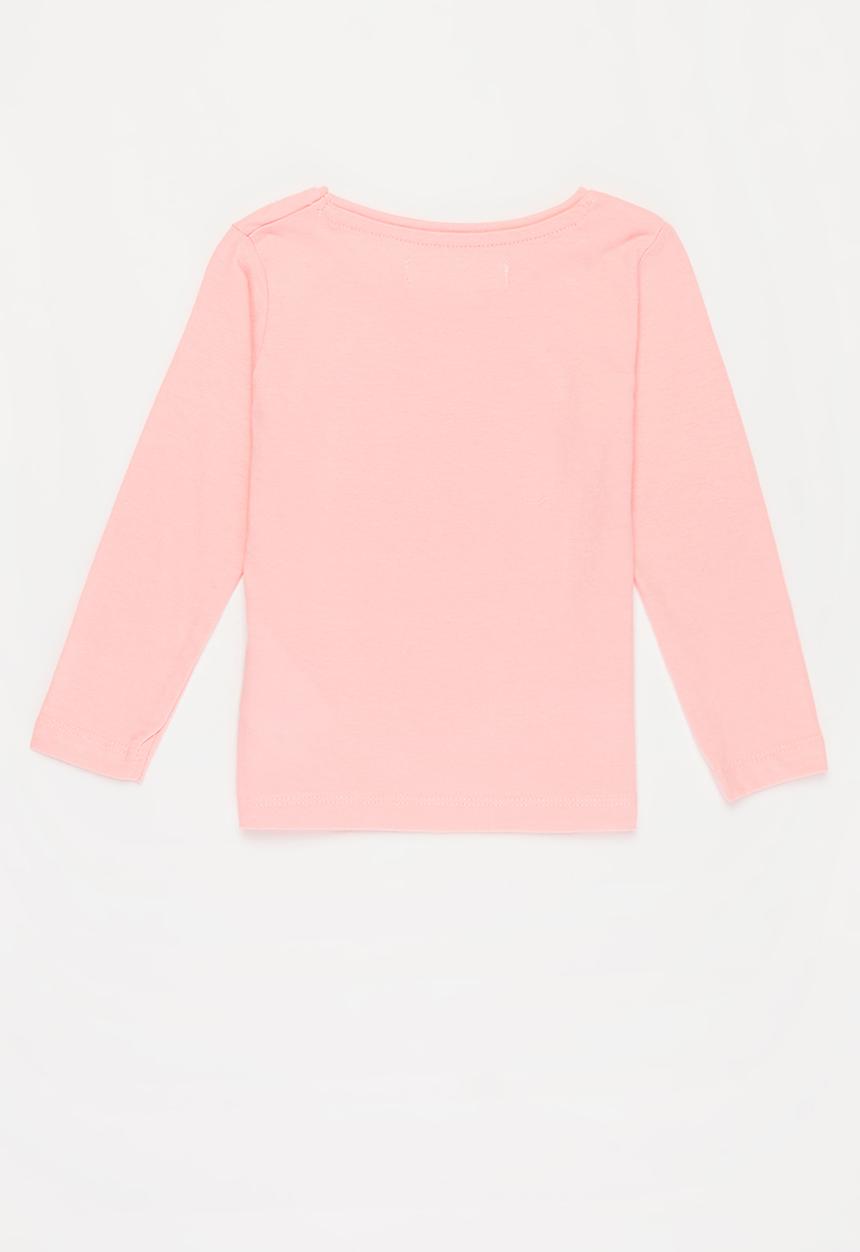 MINOTI - Girls basic heart love long sleeve top - pink
