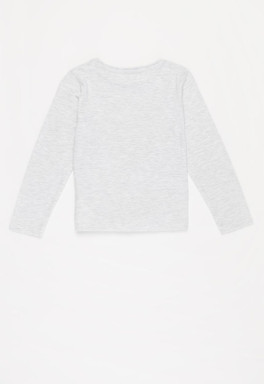 MINOTI - Girls basic heart long sleeve top - light grey