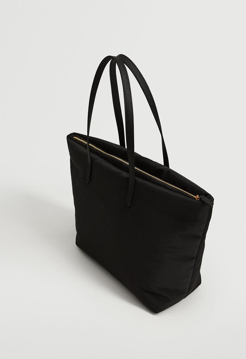 MANGO - Pocket shopper bag - black