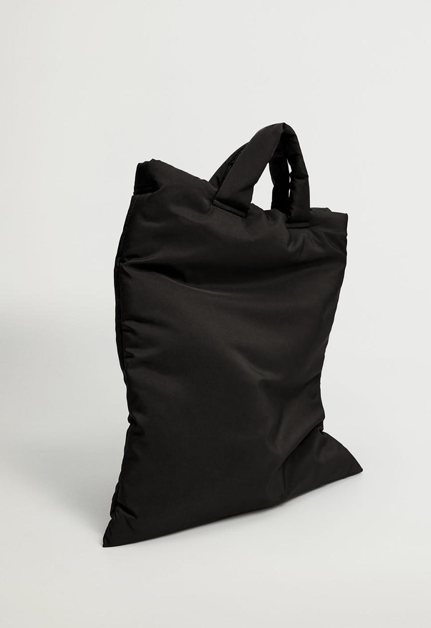MANGO - Quilted tote bag - black