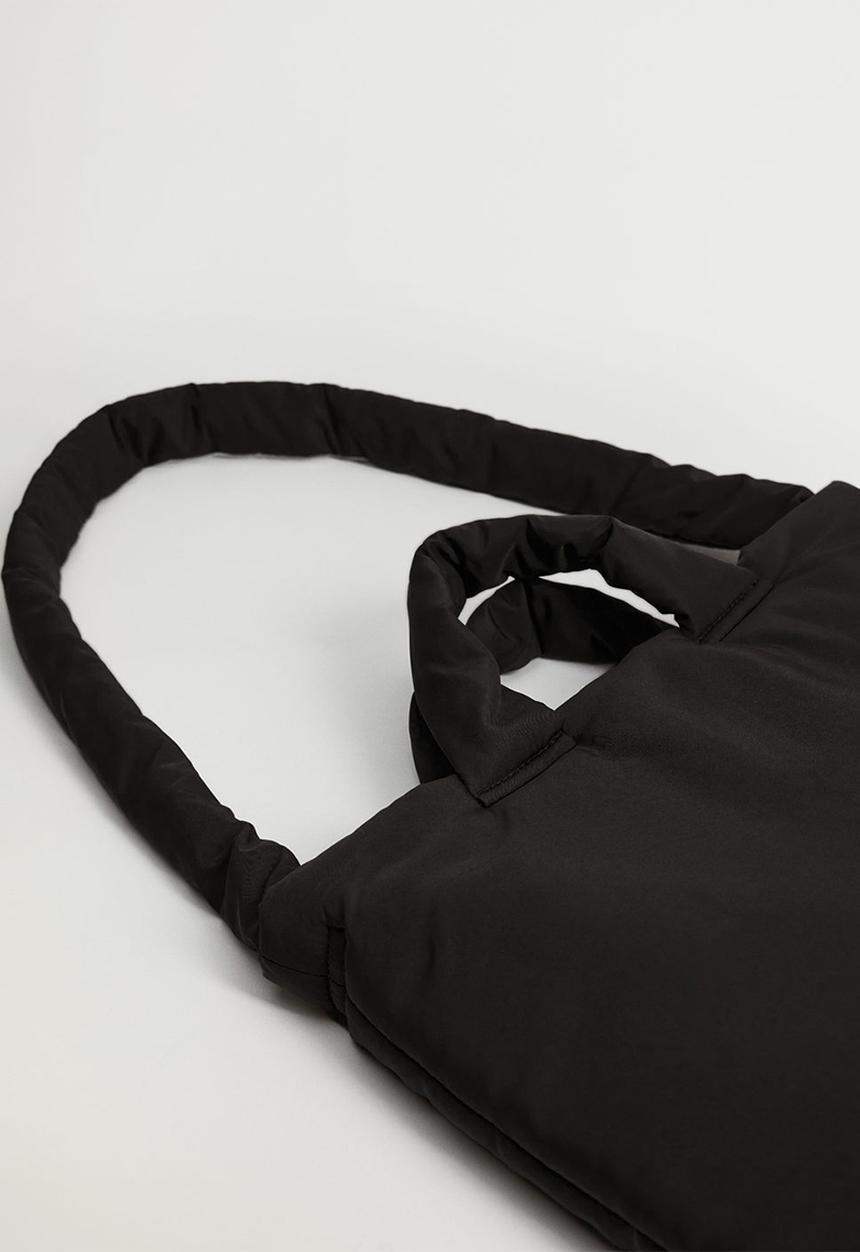 MANGO - Quilted tote bag - black