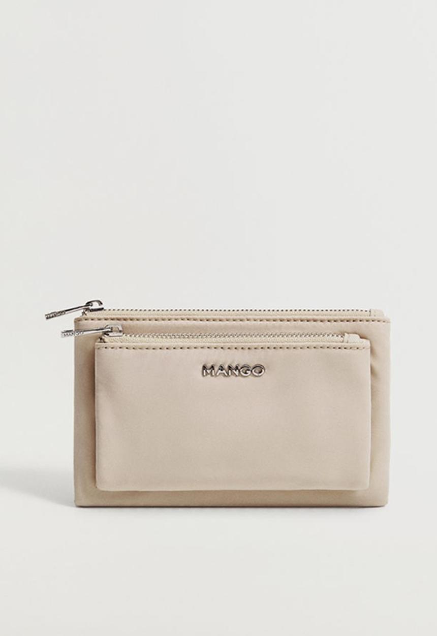 MANGO - Quilted coin purse - beige