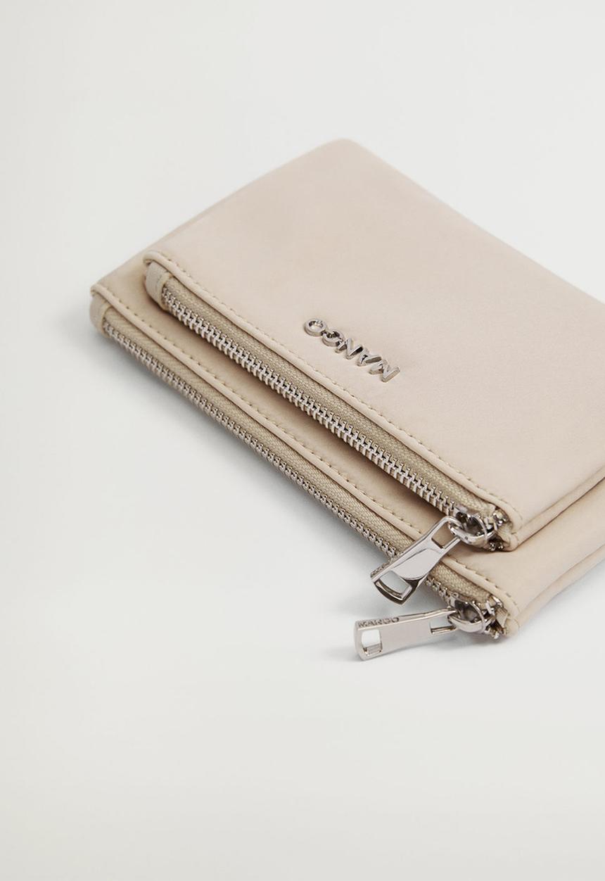 MANGO - Quilted coin purse - beige
