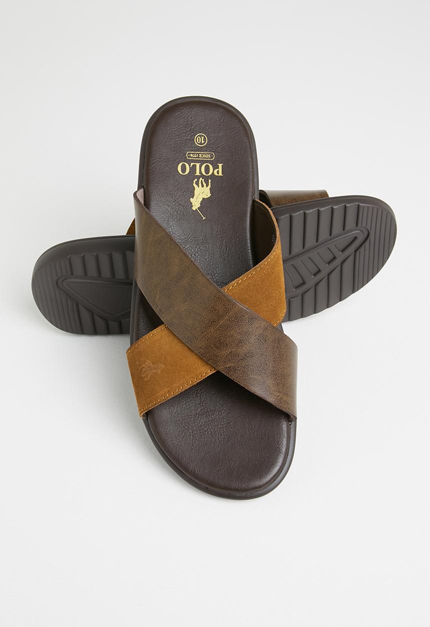POLO - Gabriel crossover leather sandal - tan