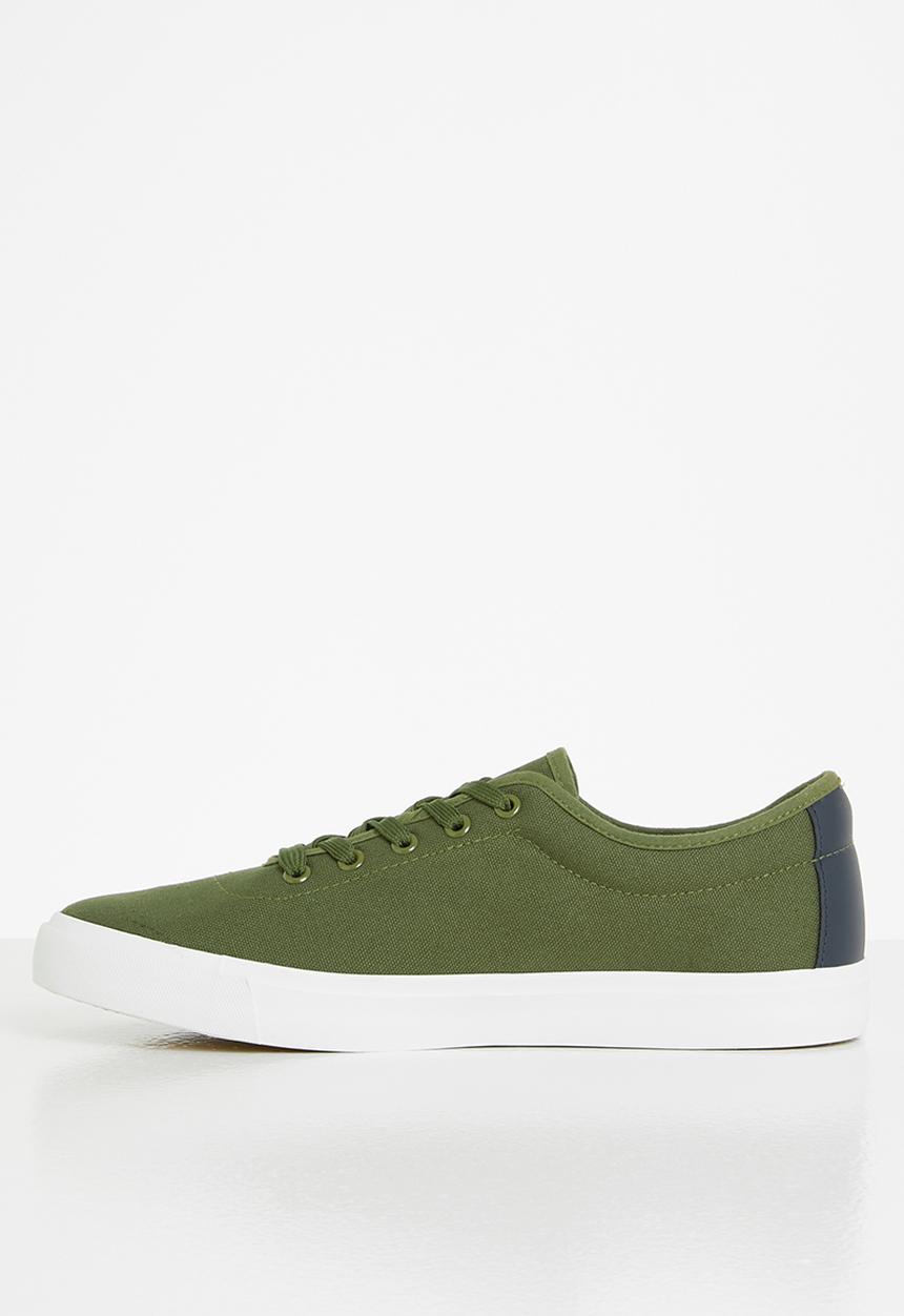 POLO - Ivan contrast side flash sneaker - olive