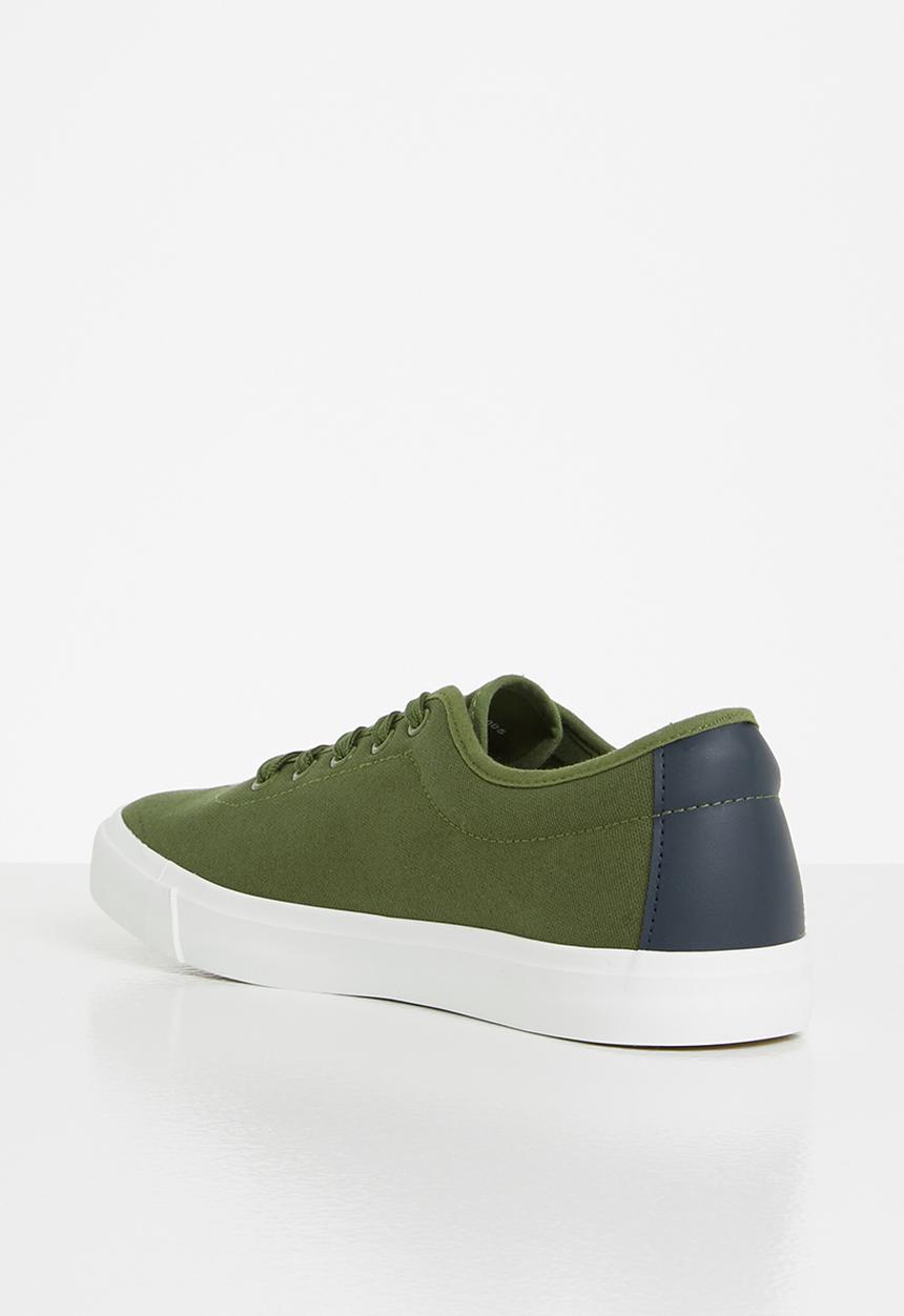 POLO - Ivan contrast side flash sneaker - olive