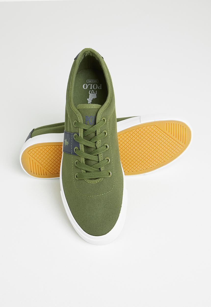 POLO - Ivan contrast side flash sneaker - olive