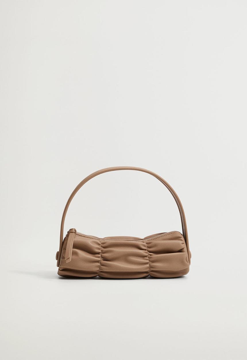 MANGO - Pleats baguette bag - light/pastel brown