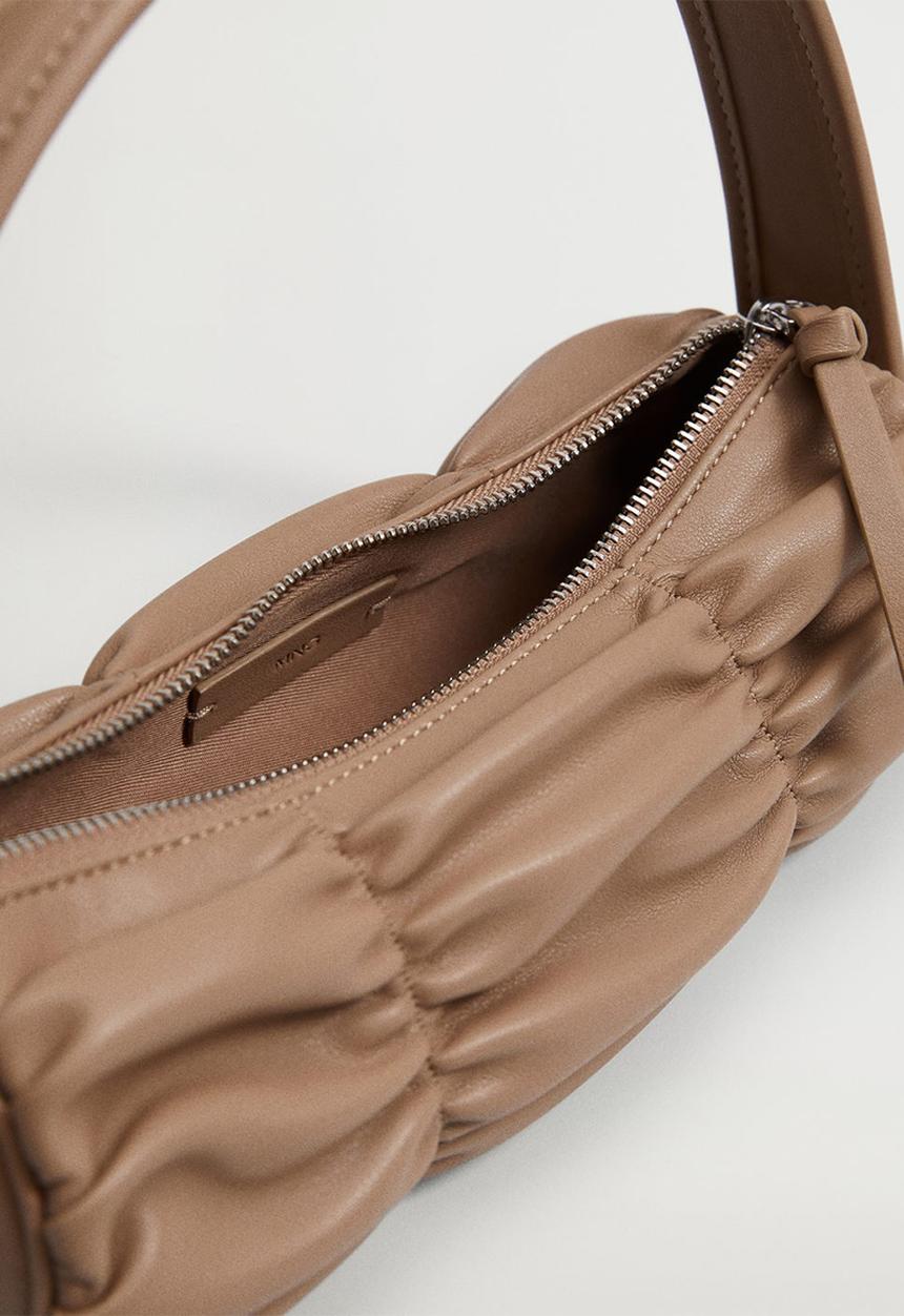 MANGO - Pleats baguette bag - light/pastel brown