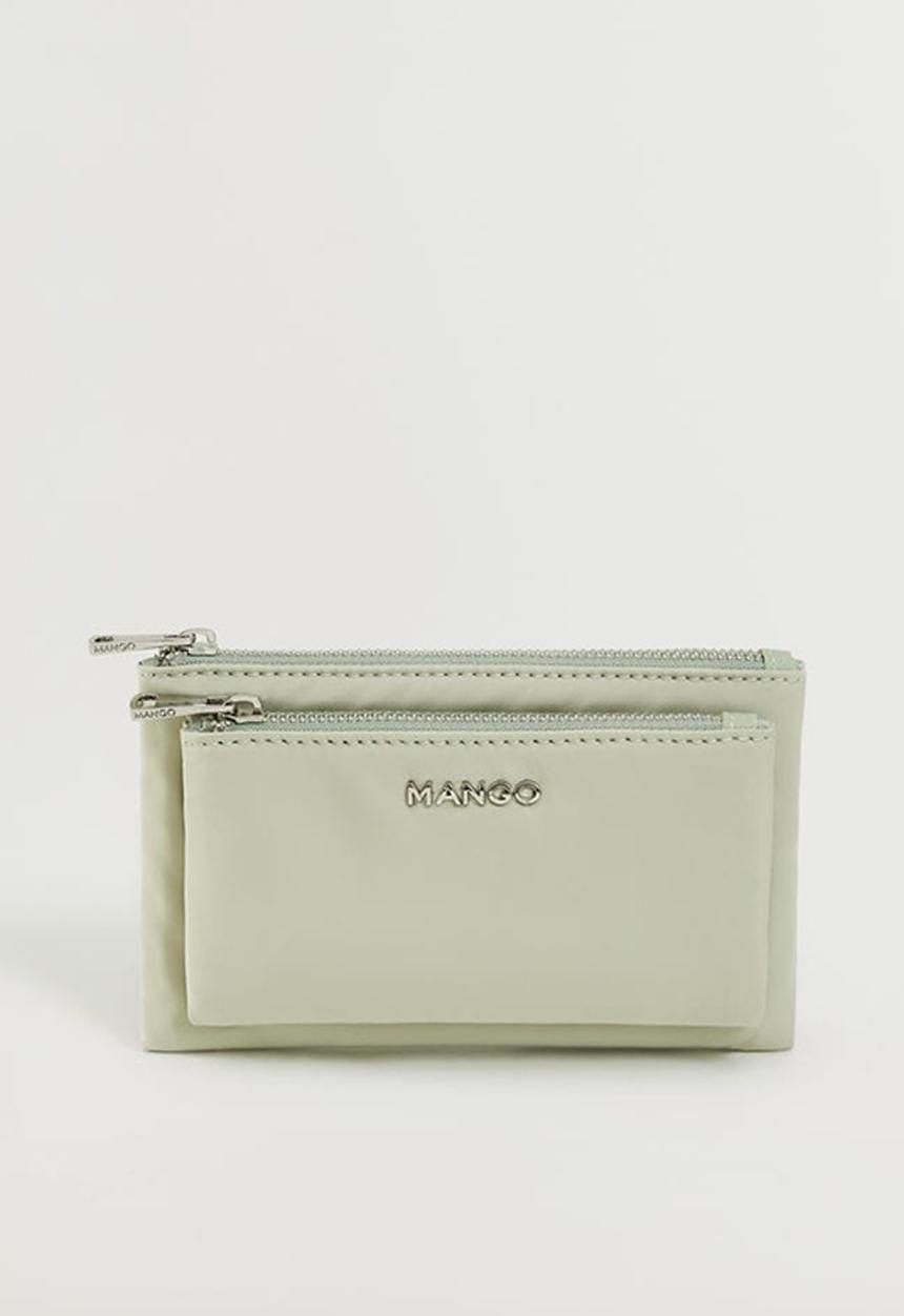 MANGO - Quilted coin purse - aqua green