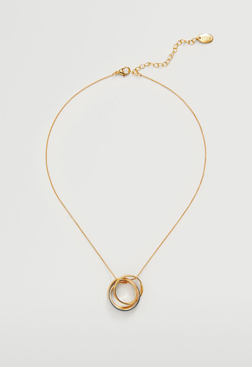 MANGO - Pendant hoop necklace - gold