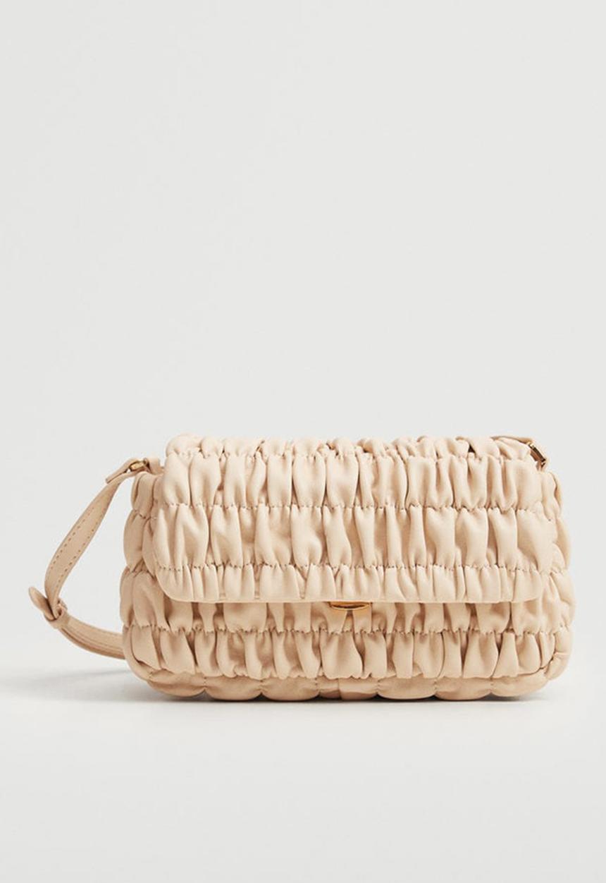 MANGO - Bag with ruched detail - neutral