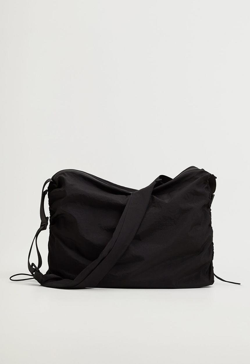 MANGO - Bag with ruched detail - black