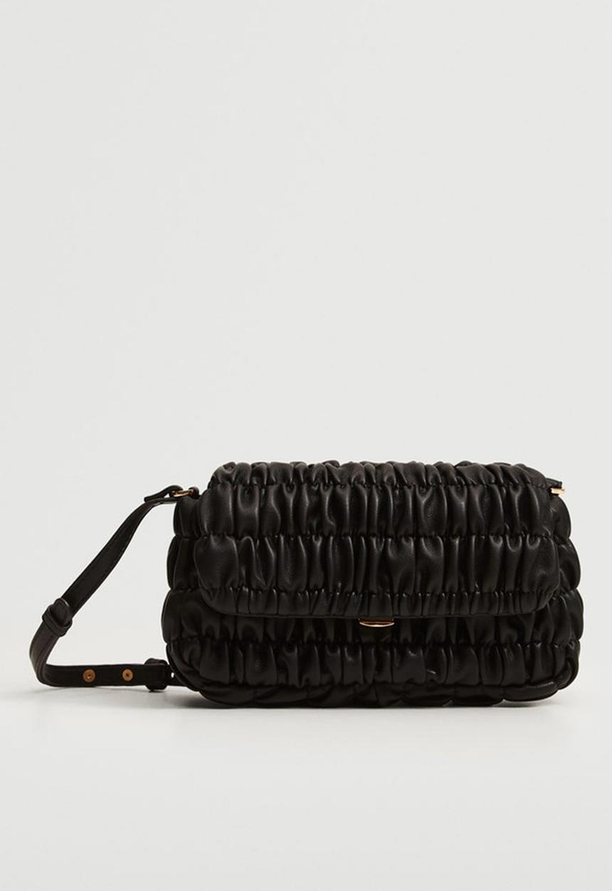 MANGO - Bag with ruched detail - black