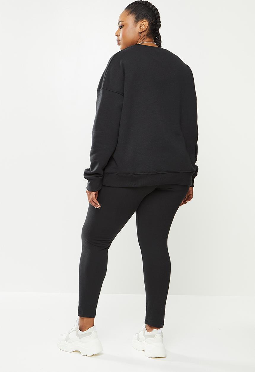 Missguided - Plus oversized sweat & leggings - black