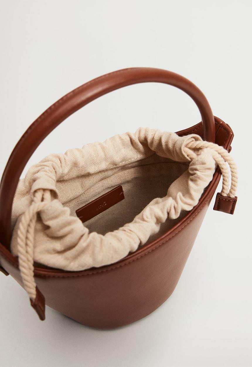 MANGO - Basket mini bag - burgundy