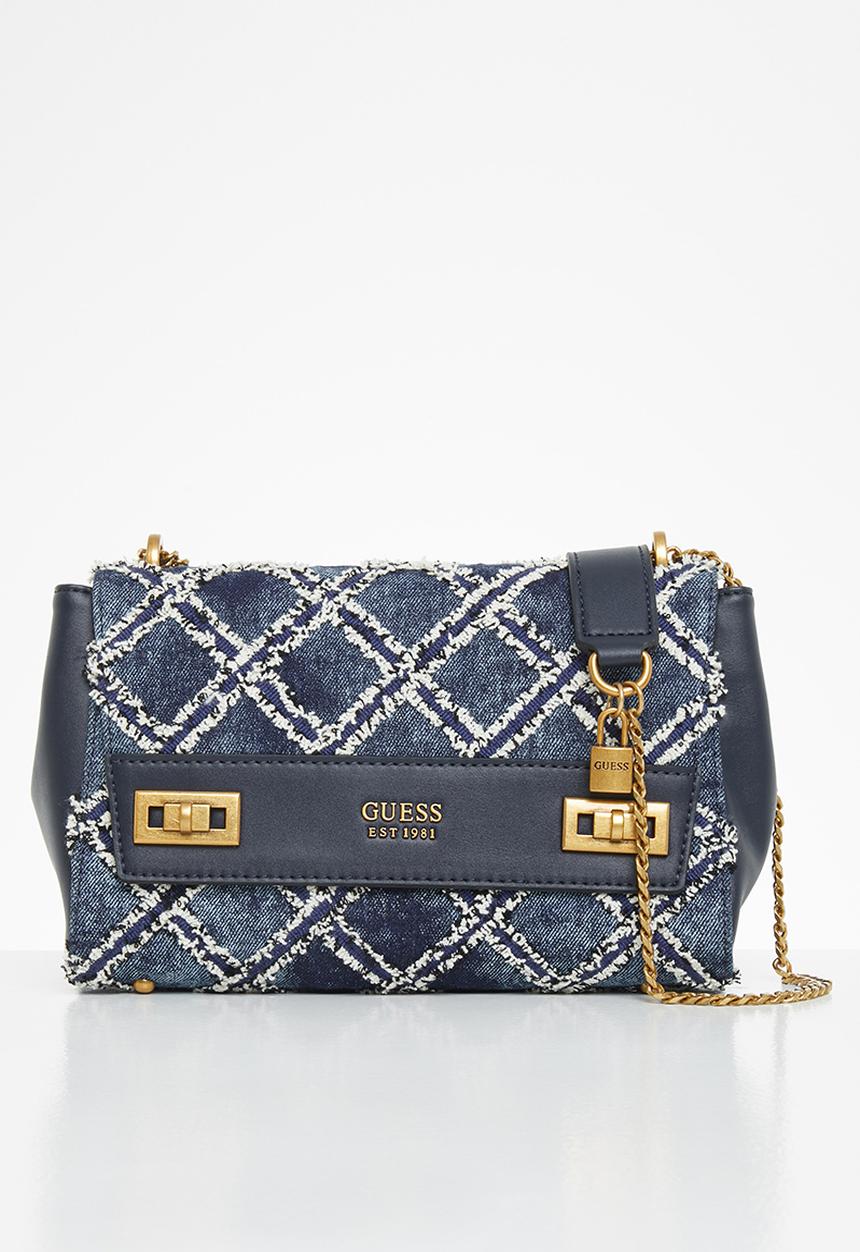 GUESS - Katey flap shoulder bag - blue