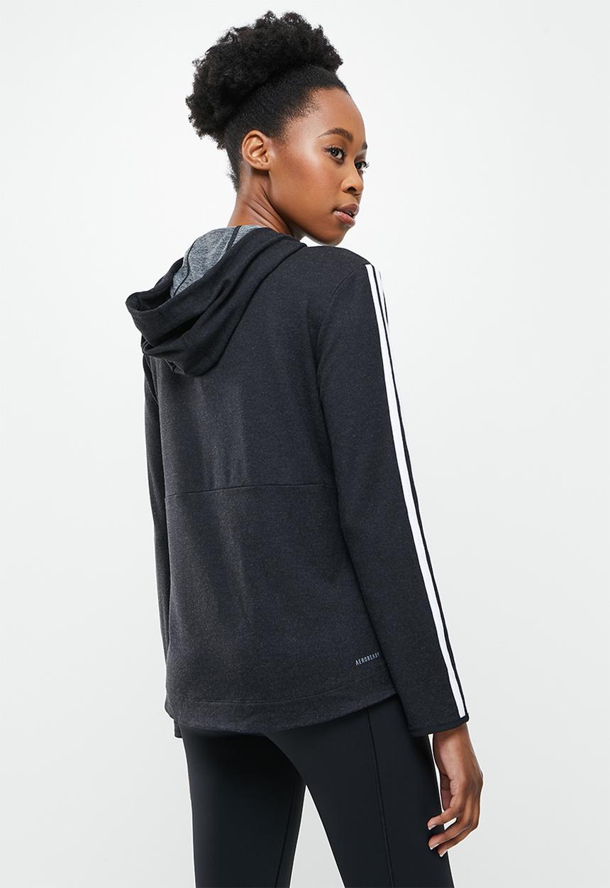 adidas Performance - 3s stripes f2 hoodie - black & white