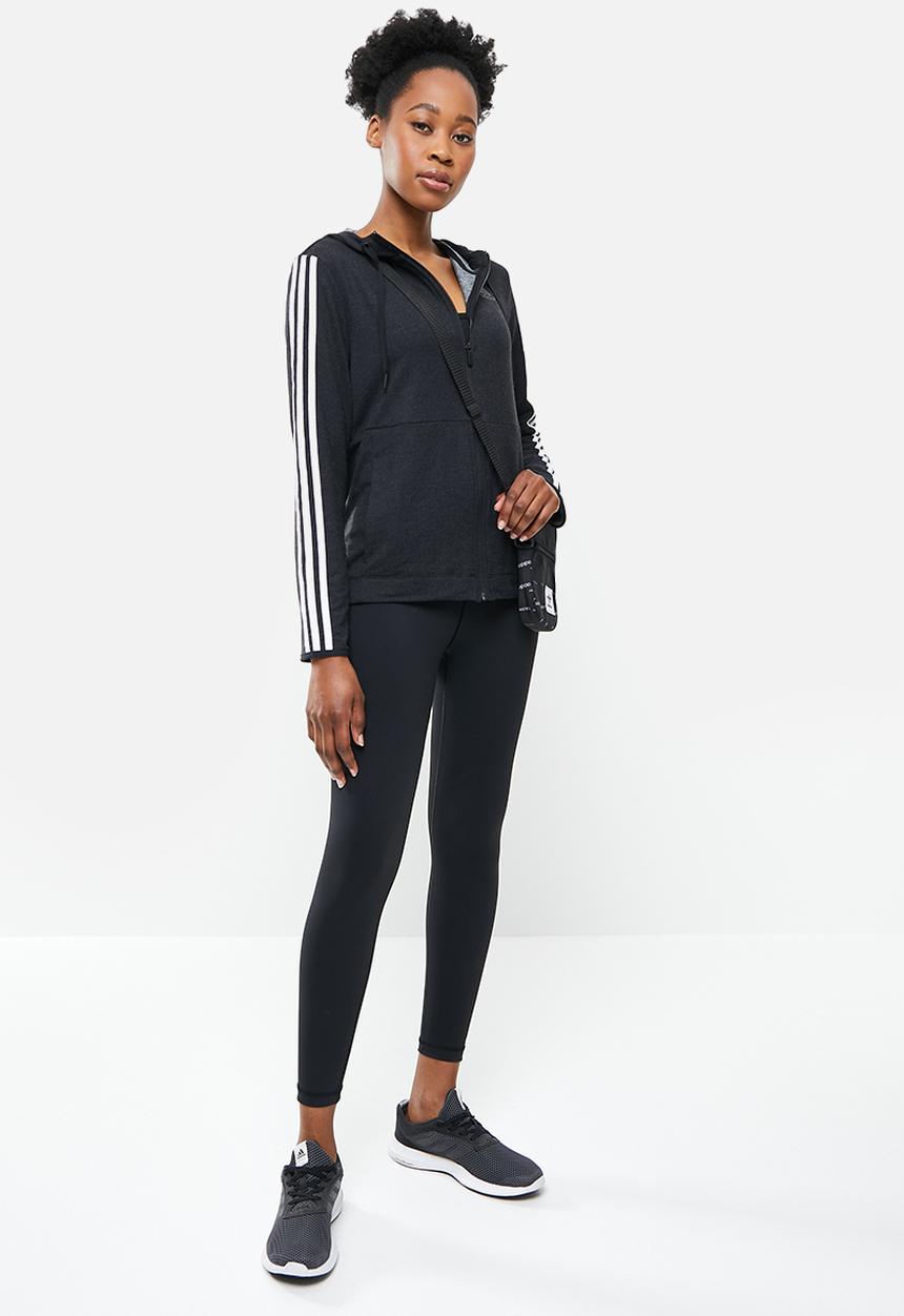 adidas Performance - 3s stripes f2 hoodie - black & white