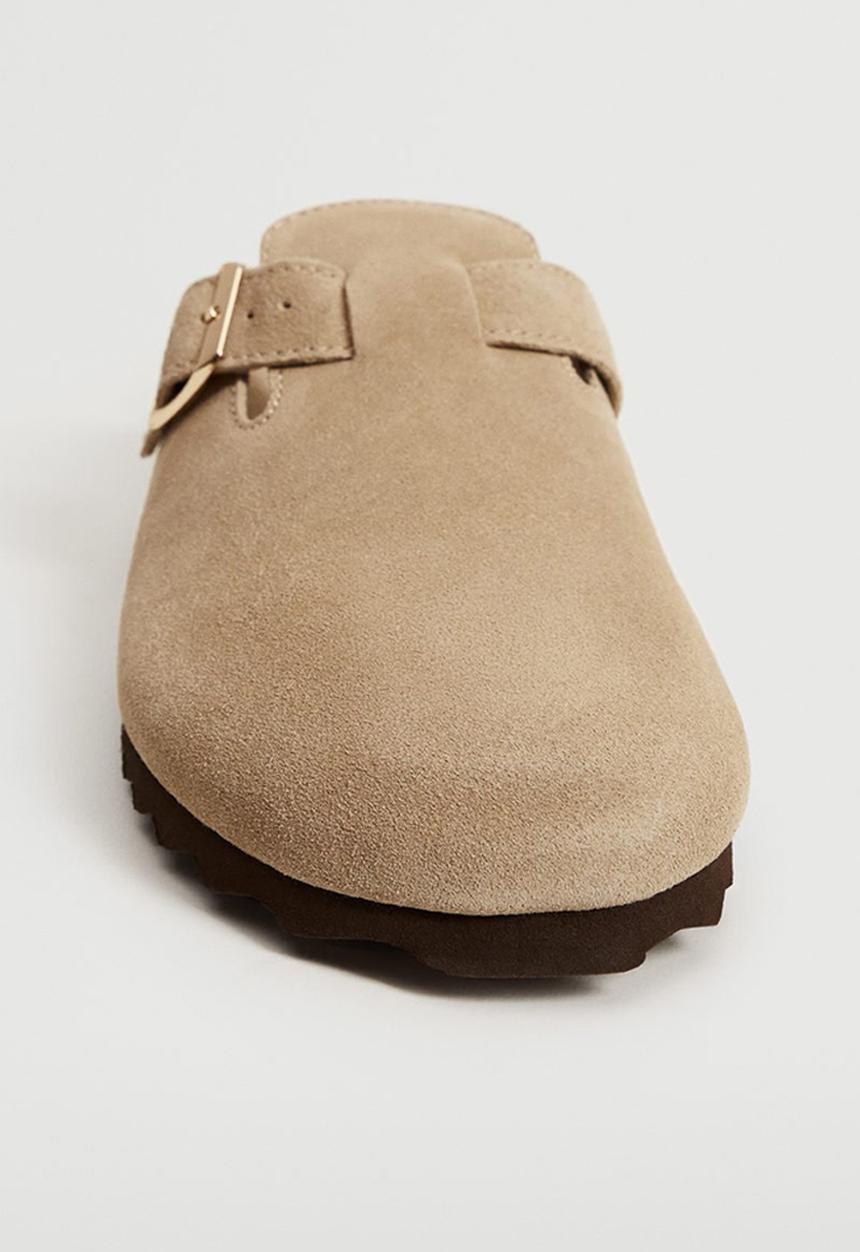 MANGO - Home1 leather mule - light beige