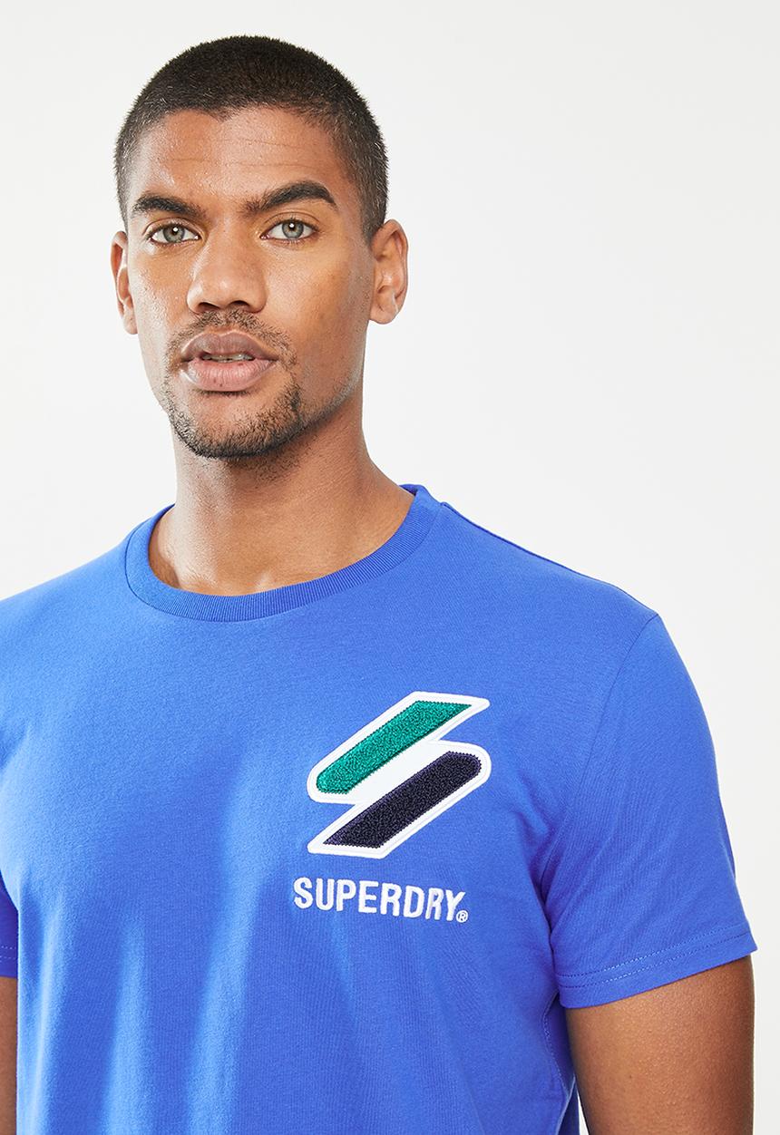 Superdry. - Sportstyle chenille tee - royal