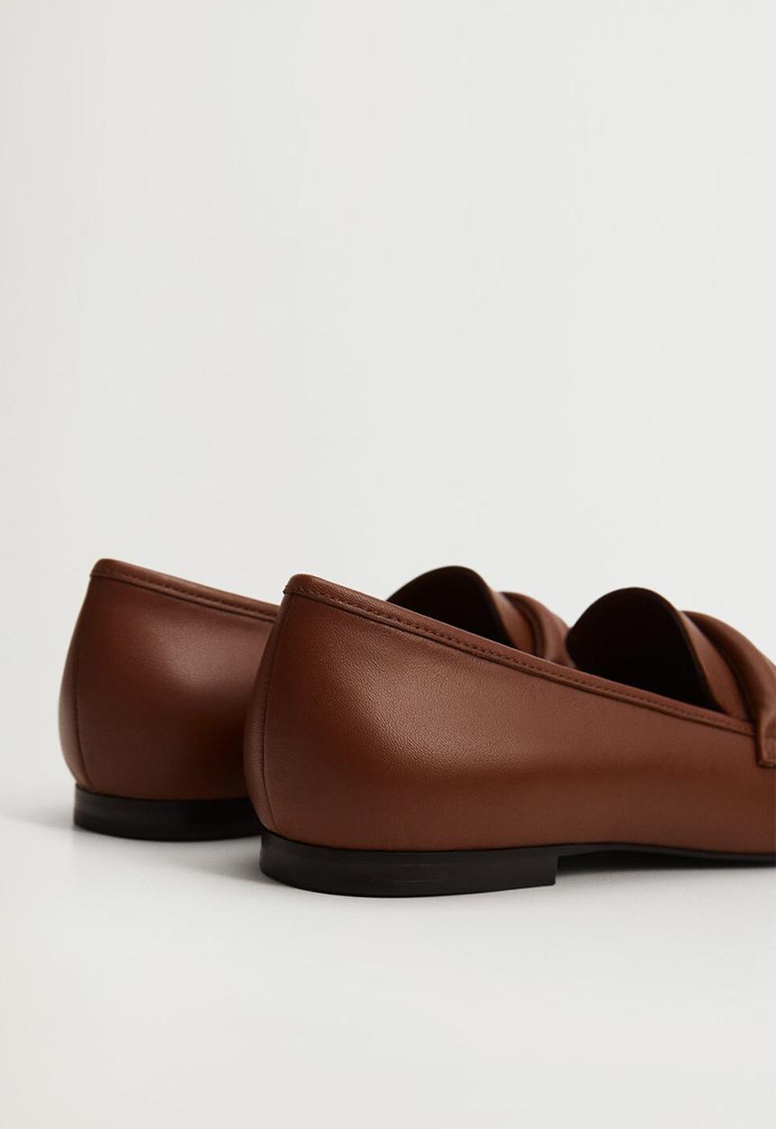 MANGO - Barca leather loafer - brown