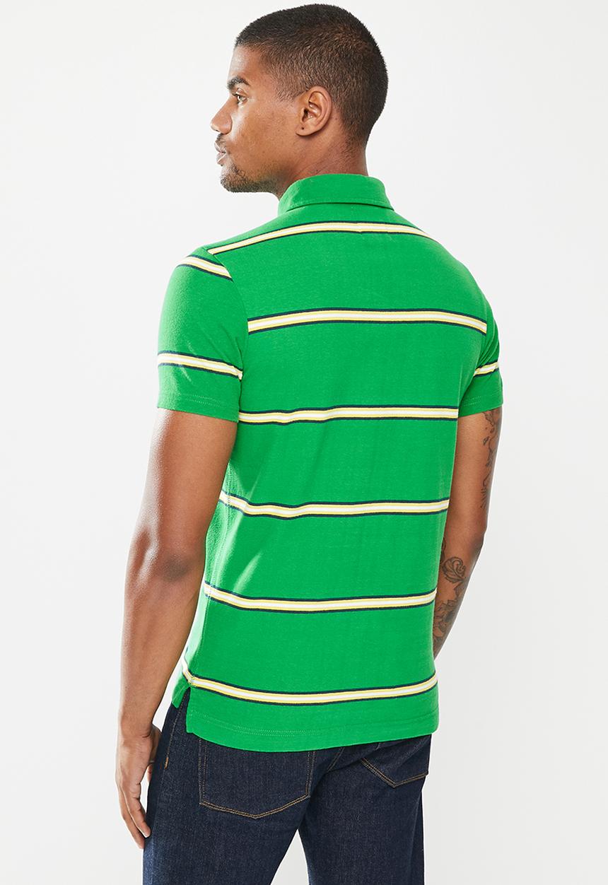 Superdry. - Academy stripe polo - varsity green stripe