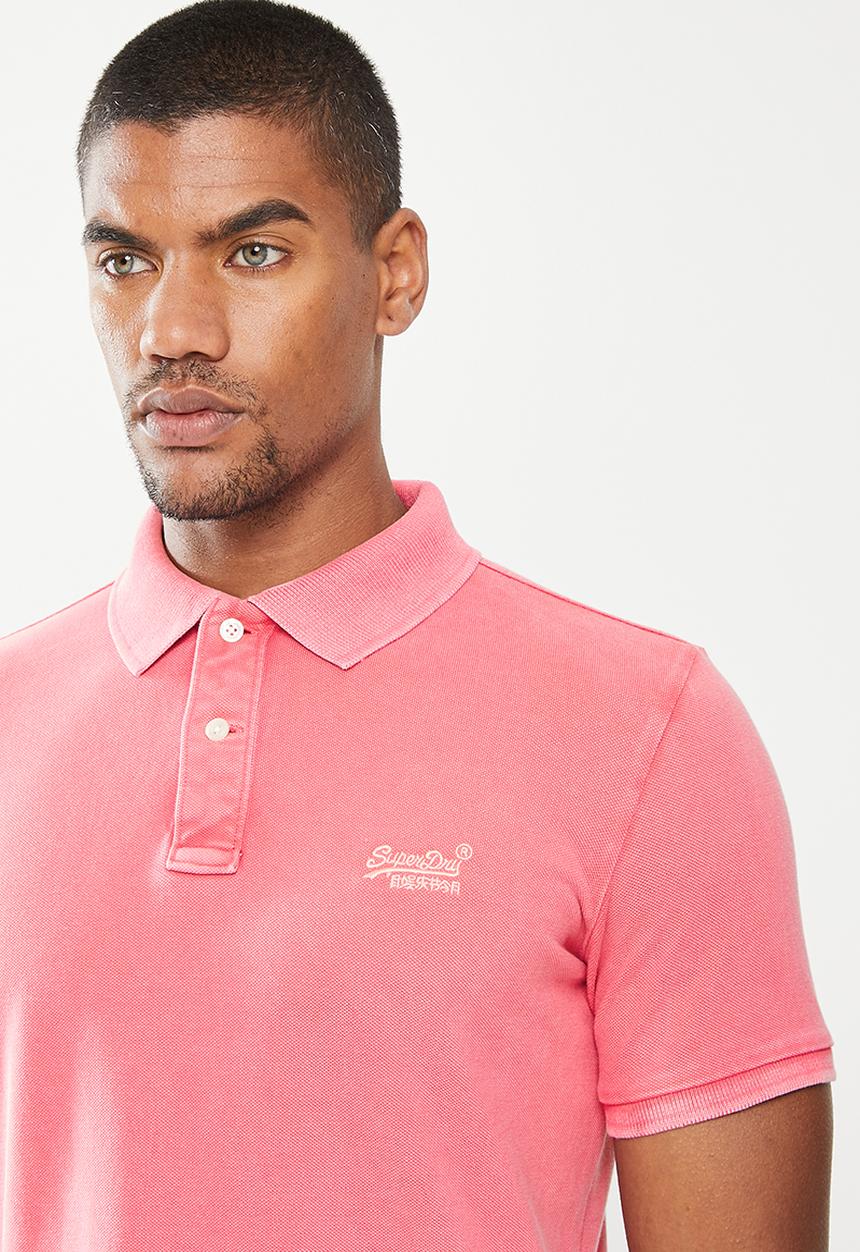 Superdry. - Vintage destroy short sleeve  polo - pink