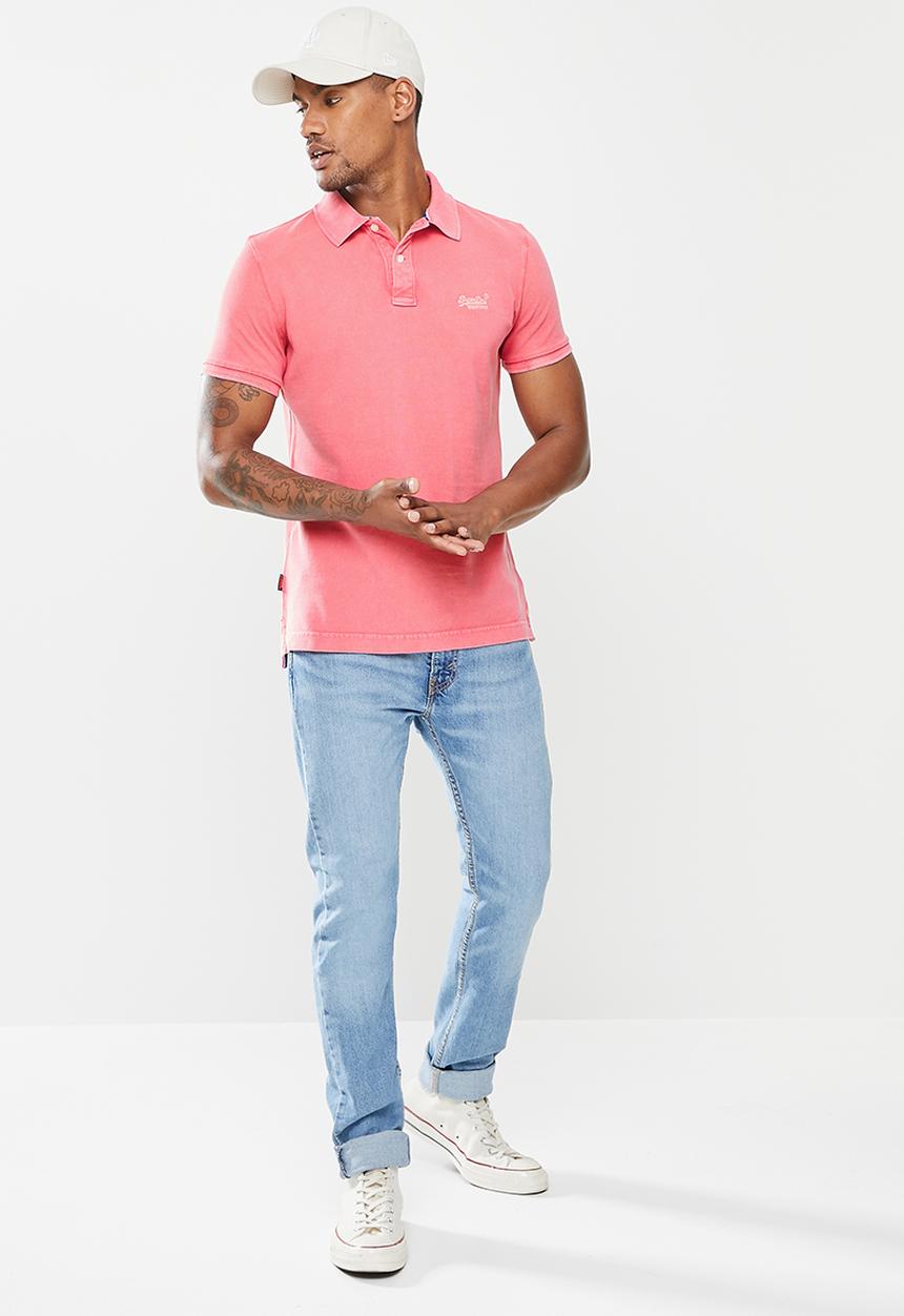 Superdry. - Vintage destroy short sleeve  polo - pink