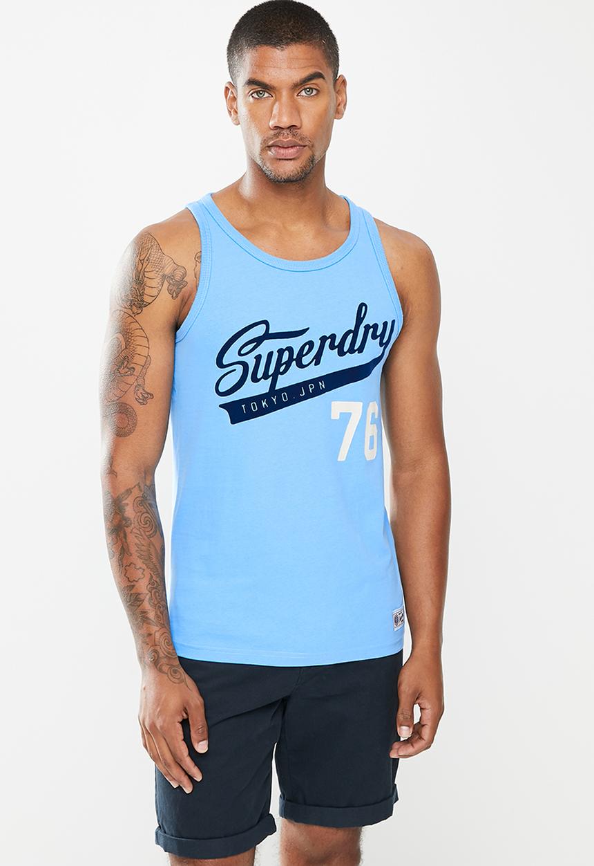 Superdry. - Collegiate graphic vest - blue