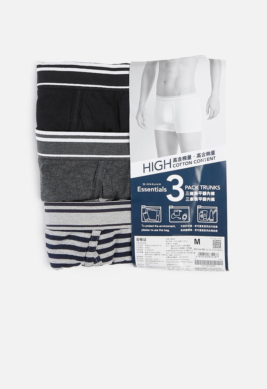 Giordano - 3 pack trunks - grey & black 