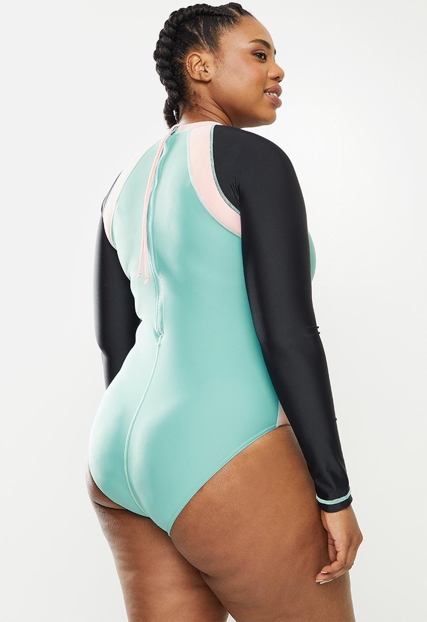 Lizzy - Plus kenna long sleeve full body rashie - multi
