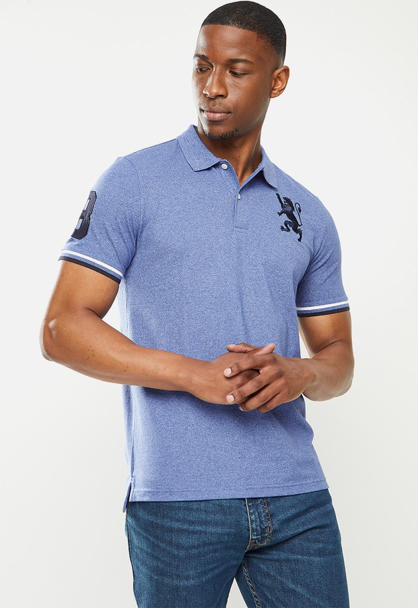 Giordano - 3d lion embroidered golfer - blue