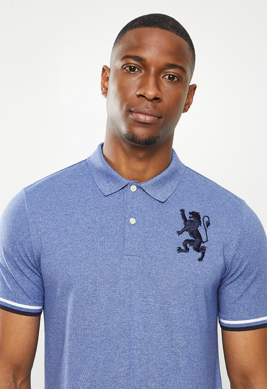 Giordano - 3d lion embroidered golfer - blue