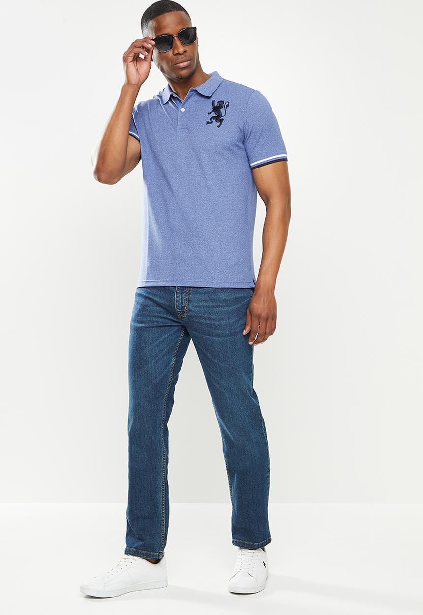 Giordano - 3d lion embroidered golfer - blue