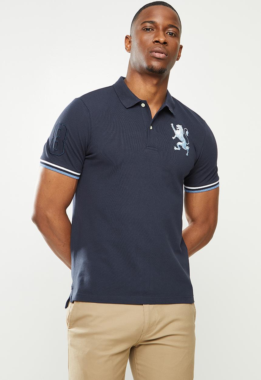 Giordano - 3d lion embroidered golfer - navy