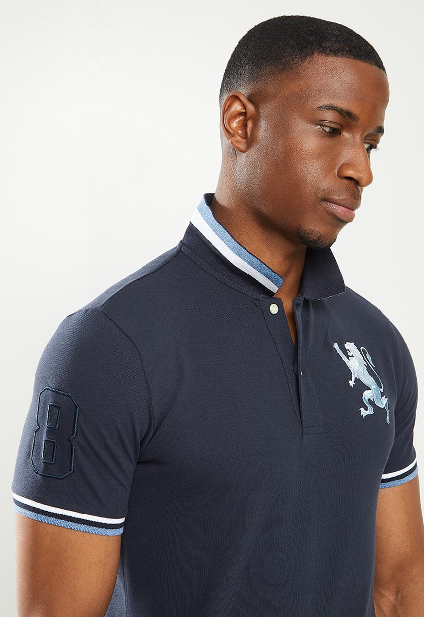 Giordano - 3d lion embroidered golfer - navy